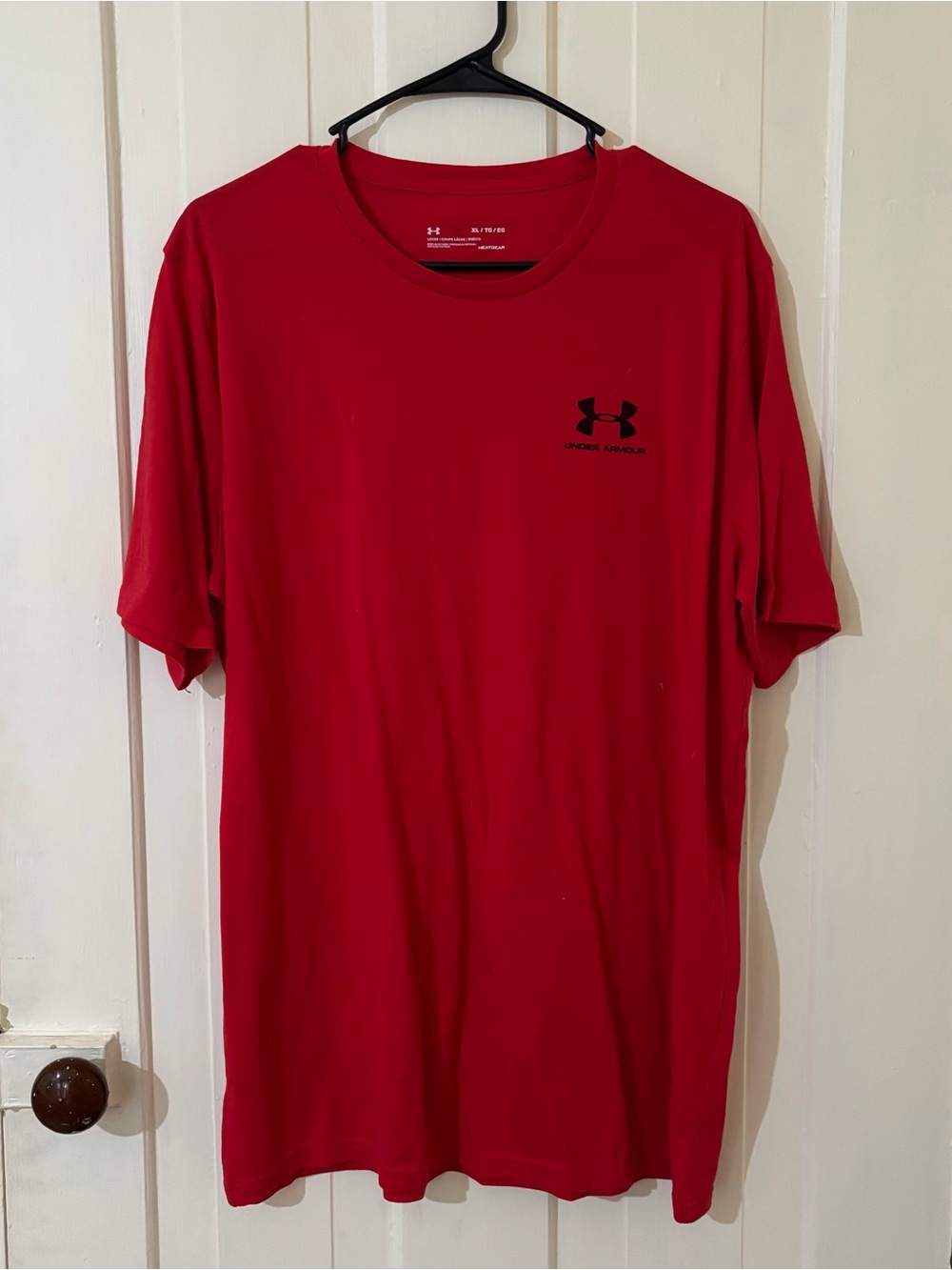 Under Armour Red Short-Sleeve Performance Tee with Black Logo